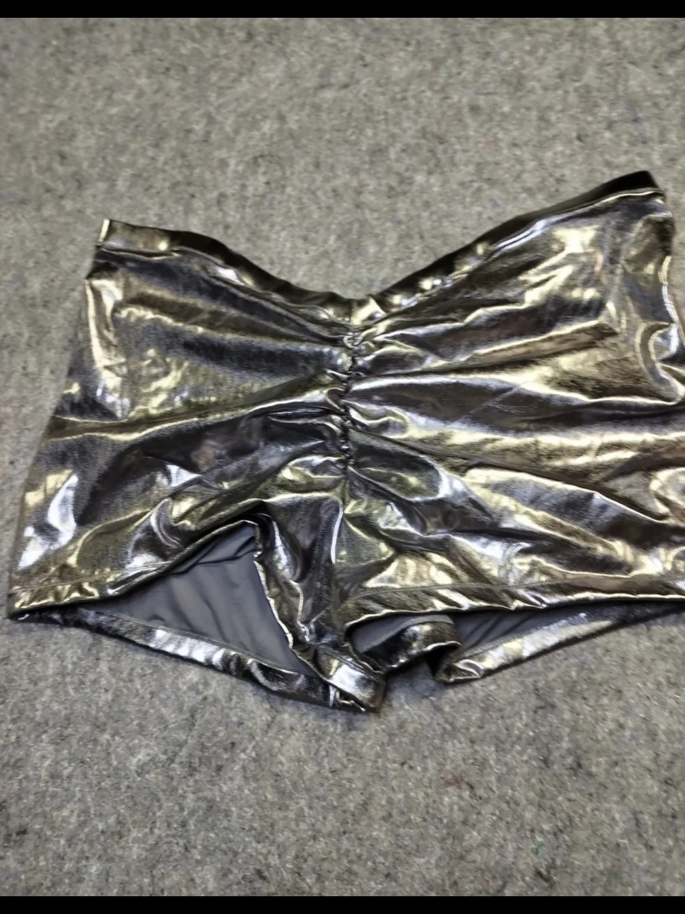Skims Metallic Swim V Waist Short Carbon size 4XL